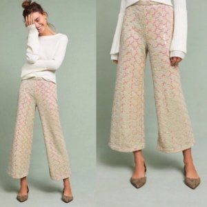 Anthropologie Showstopper Sequined Wide-Leg Pants